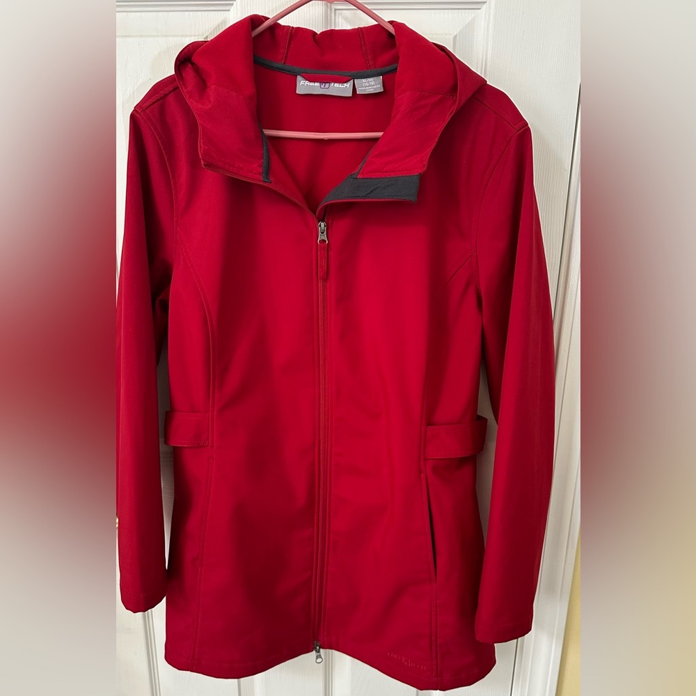 Women's vibrant Red Jacket by FREE TECH LIKE NEW SIZE XL